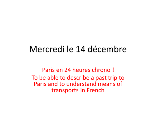 Paris en 24 heures chrono