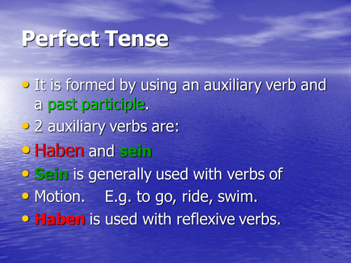 Perfect tense revisit ppt for KS4