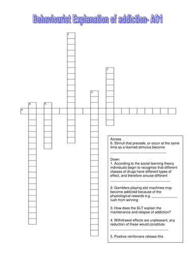 Behaviour Crossword