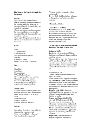 The role of the Media