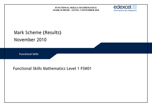 Functional skills level 1 Maths + topic breakdown