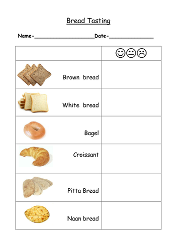 Bread tasting recording sheet | Teaching Resources