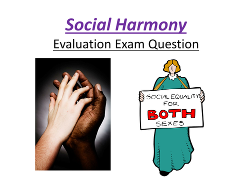 Social Harmony assessment question
