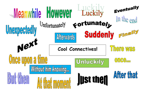 Cool Connectives Colourful Word Mat Teaching Resources