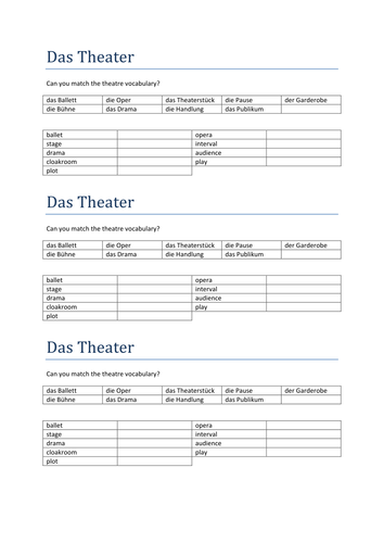 das Theater match up