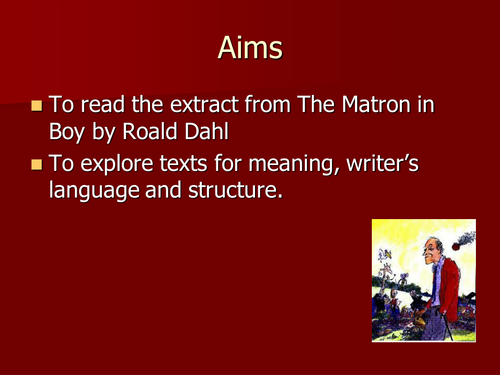 Reading Assessment on The Matron by Dahl