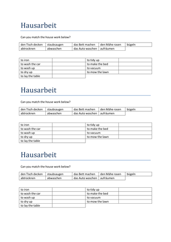 Hausarbeit match up