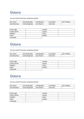 Ostern match up