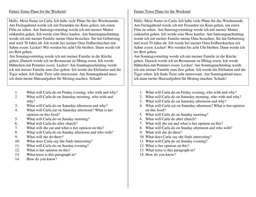 Reading tasks on hobbies and leisure