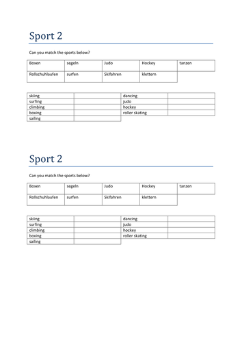 Sport 2 match up