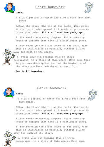 Genre homework - creative writing