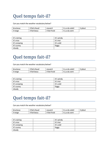 le temps match up