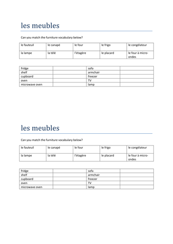 les meubles match up