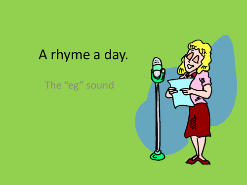 Animated rhyme  to read using the  eg sound