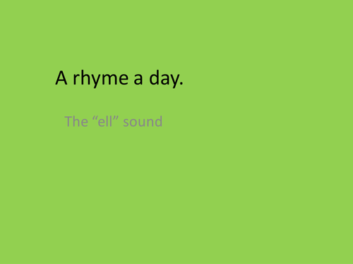 Animated rhyme  to read using the  ellsound