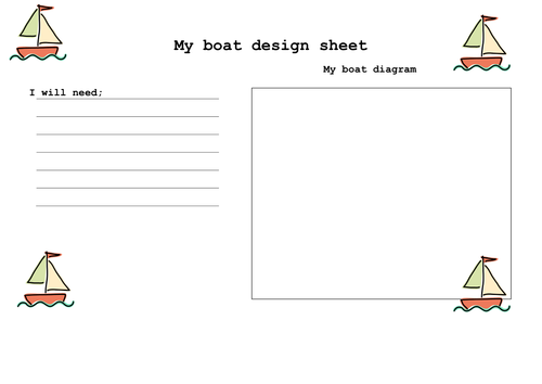 dt - boat design sheet teaching resources