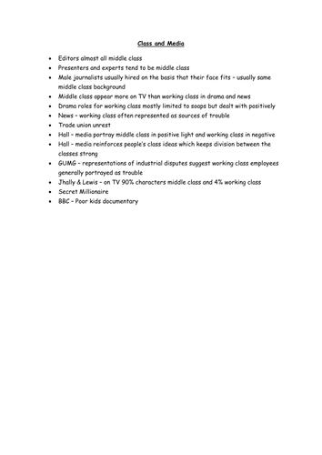 Working class and media