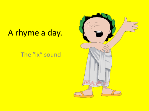 Animated rhyme  to read using  i and x