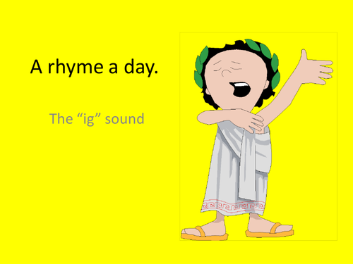 Animated rhyme  to read using  i and g