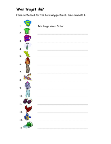 Was trägst du? worksheet