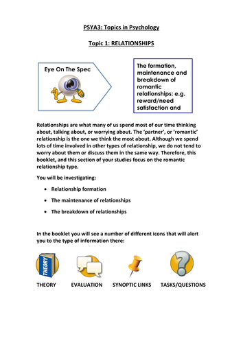 Relationships Booklet 1 - Formation