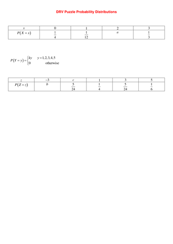 Discrete Random Variables Puzzle