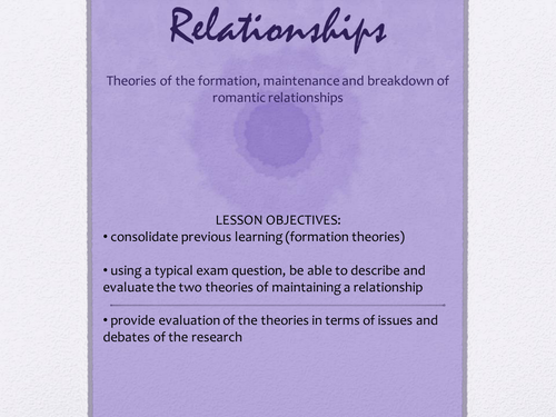 Maintenance of Relationships Powerpoint