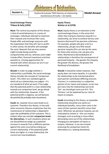 Maintenance Model Answer