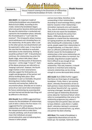 Breakdown Model Answer