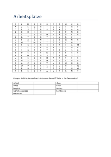 Arbeitsplaetze wordsearch