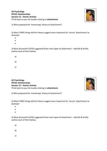 Childhood Experiences Starter