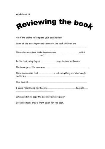 Book review sheet on Millions