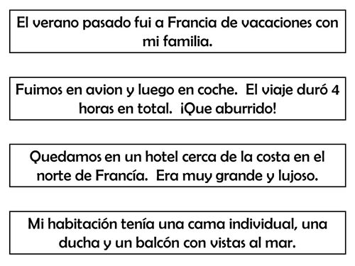 1: Vacaciones - ACTIVITY PARAGRAPH ORDER