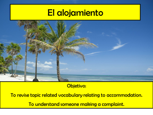 2: Alojamiento - LESSON REVISION HOLIDAY