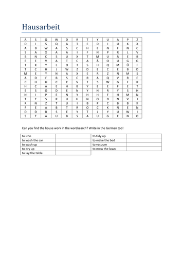 Hausarbeit wordsearch