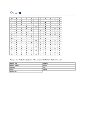 Ostern wordsearch