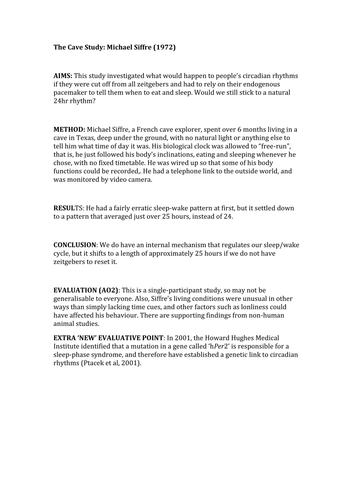 Circadian Cave Study