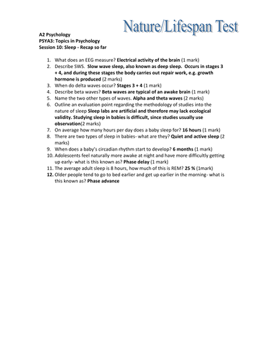 Nature Lifespan Test