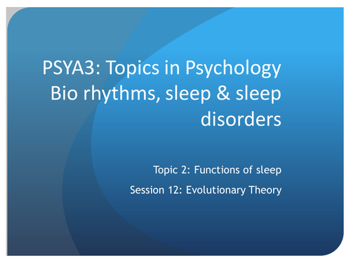 Power point on evolutionary of sleep