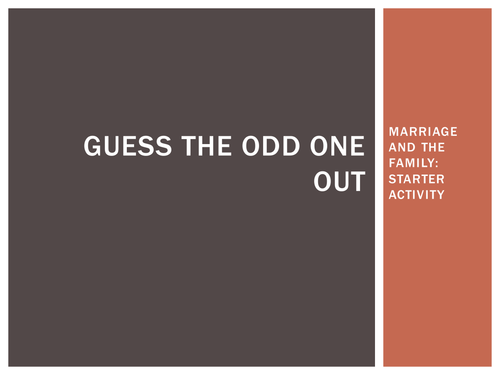 Odd one out - adoption - starter activity