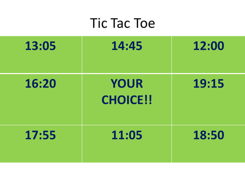24 hour clock noughts and crosses
