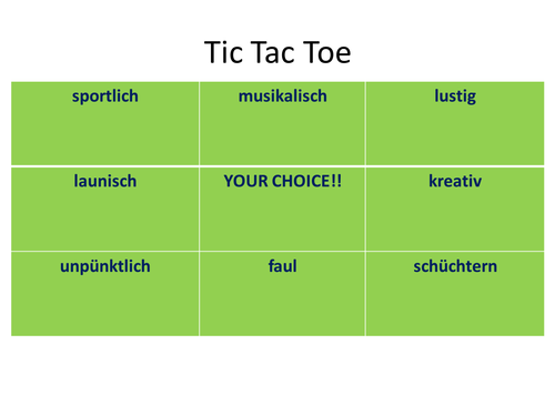 Charakter noughts and crosses