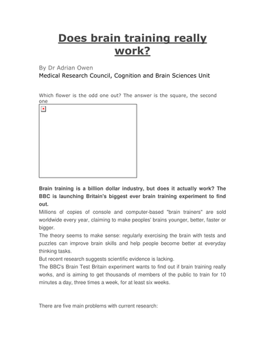 Does brain training work