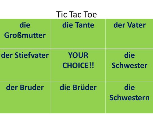Meine Familie noughts and crosses