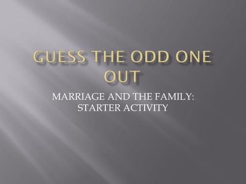 Odd one out - attraction - starter activity