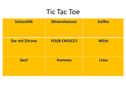 An der Imbissbude noughts and crosses