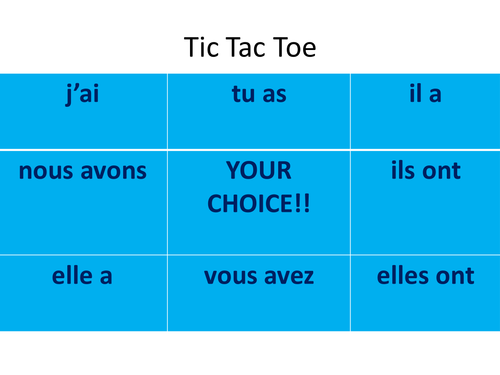 'avoir' noughts and crosses