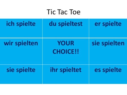 'spielen' in the imperfect tense OX game