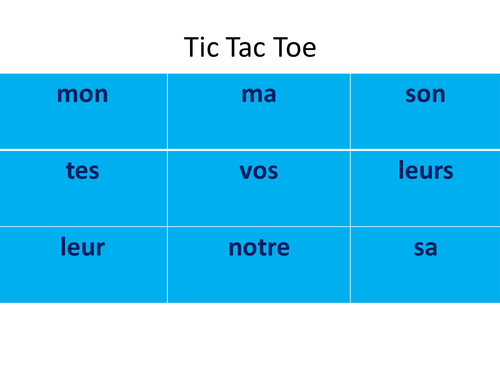 Possessive pronouns OX game