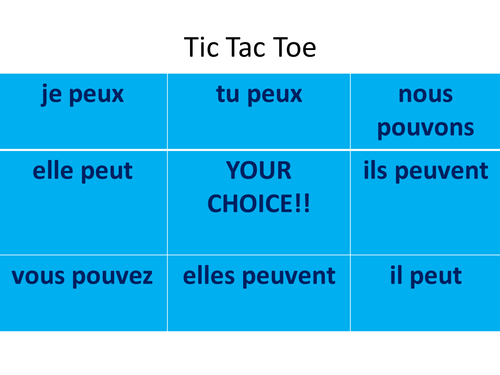 'pouvoir' OX game French to English